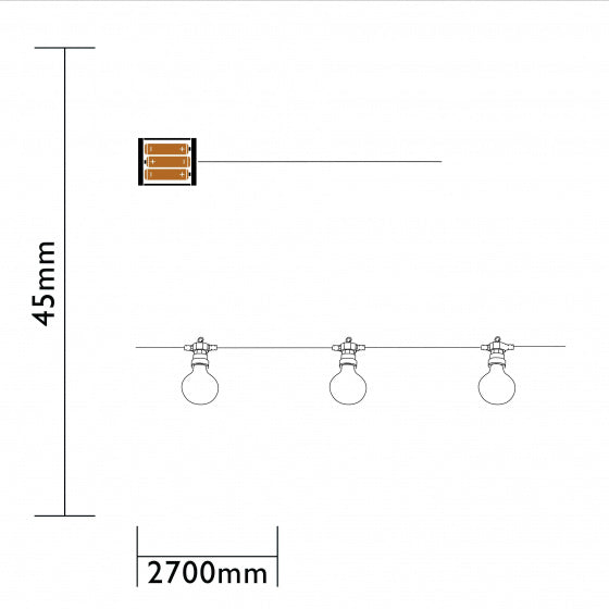 Luxform Feestverlichting Fiji 4,5 X 7,2 Cm Zwart 5,7 Meter 20 Stuks