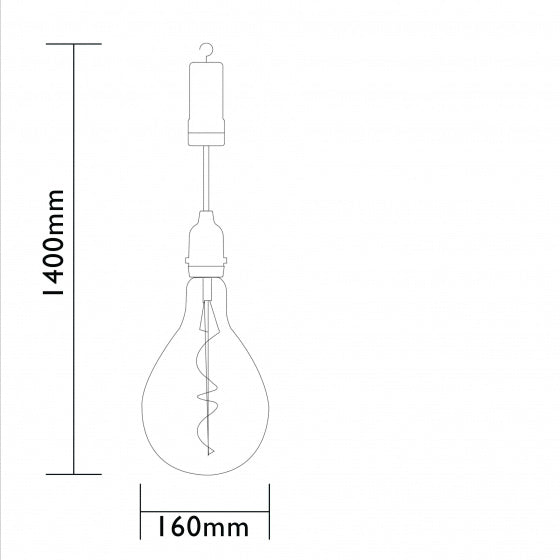 Luxform Lamp Ip44-Raindrop 28,5 Cm Glas Zwart/Transparant
