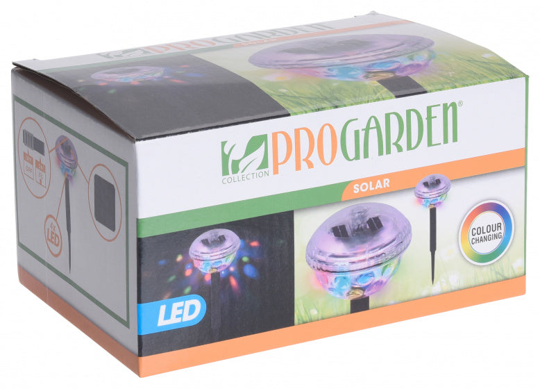 Pro Garden Buitenspot Solar Led 30 X 9,5 Cm Zwart/Multicolor