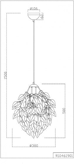 Reality Hanglamp Leavy 150 Cm Staal Chroom/Wit