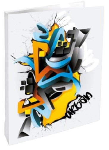 Verhaak Ringband Graffiti 23-Rings A4 Karton/Staal Blauw/Geel